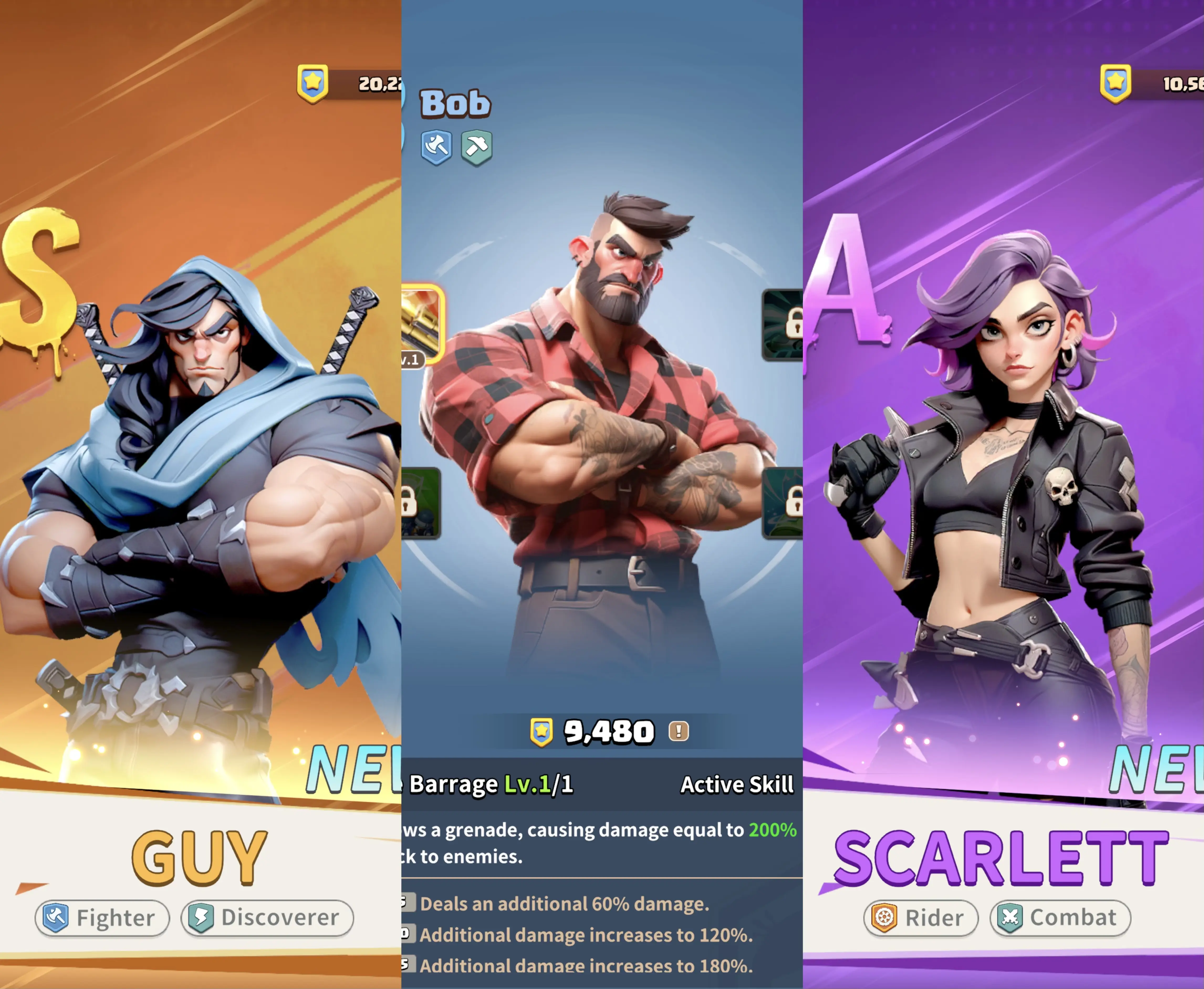 Dark War: Survival - Hero Showcase | Guy, Bob & Scarlett